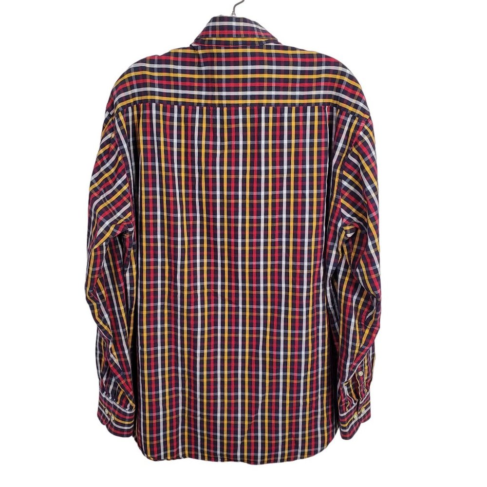 Christian Berg Stockholm Mens Size L Shirt Button Down 100% Cotton Plaid Navy - Picture 3 of 10